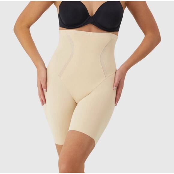 Maidenform SE5001 High Waist Firm Thigh Slimmer Shaping Shorts Beige XXL - Picture 1 of 4
